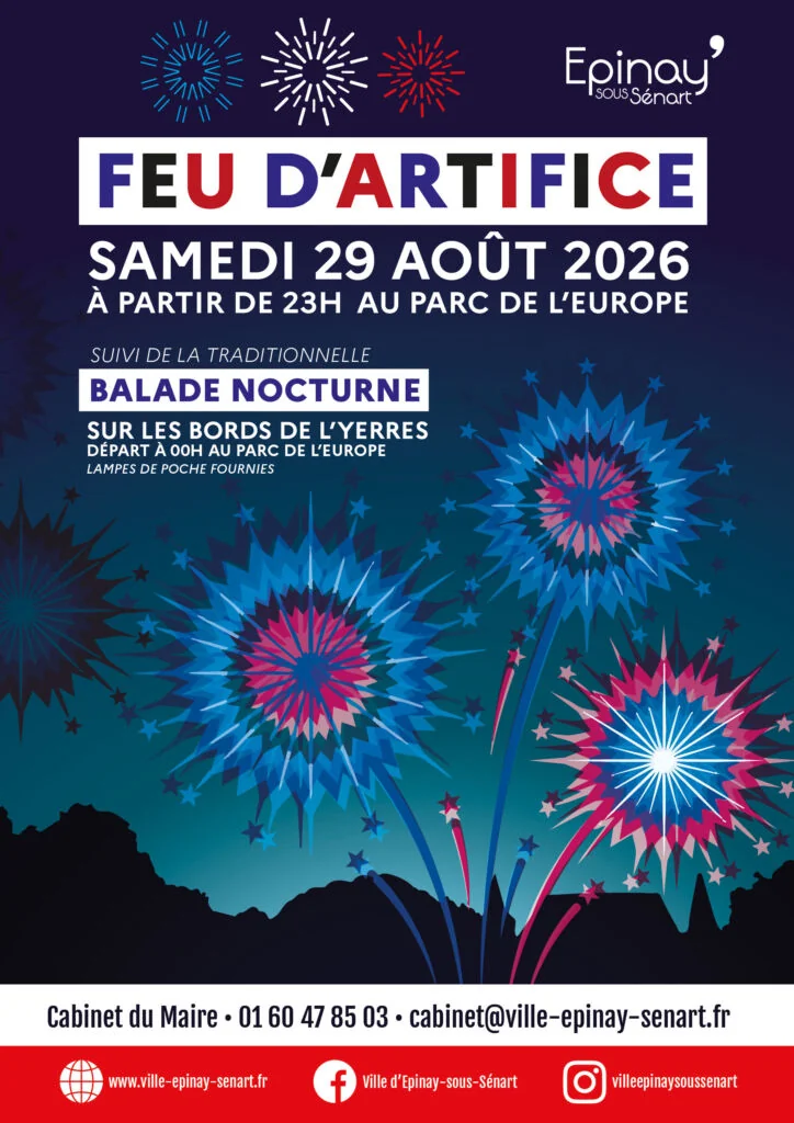 Épinay-sous-Sénart : feu d’artifice gratuit le 29 août