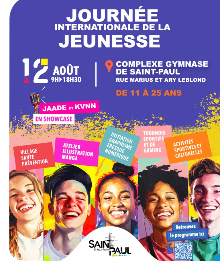 Journée de la jeunesse à Saint-Paul : accès gratuit le 12 août