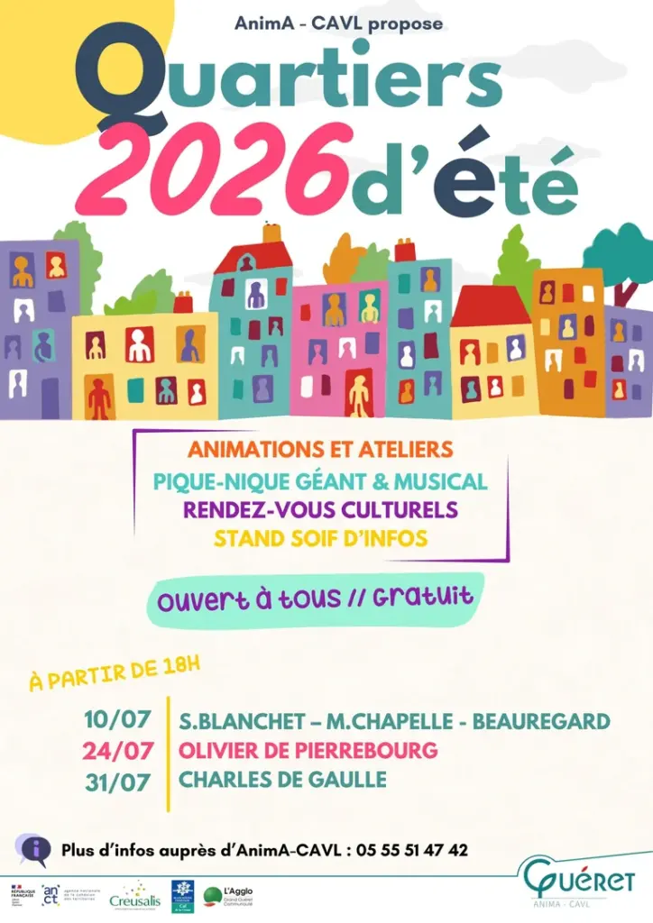 Quartiers d’été à Guéret : trois soirées gratuites
