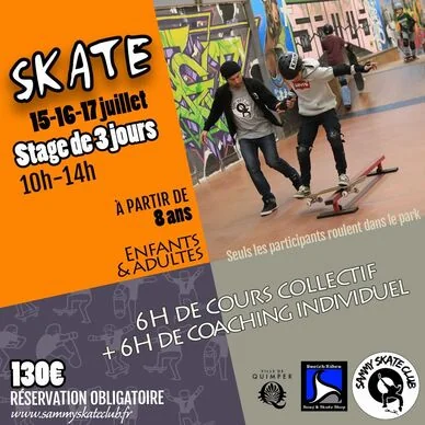 Skate à Quimper : un stage de 3 jours pour les jeunes riders