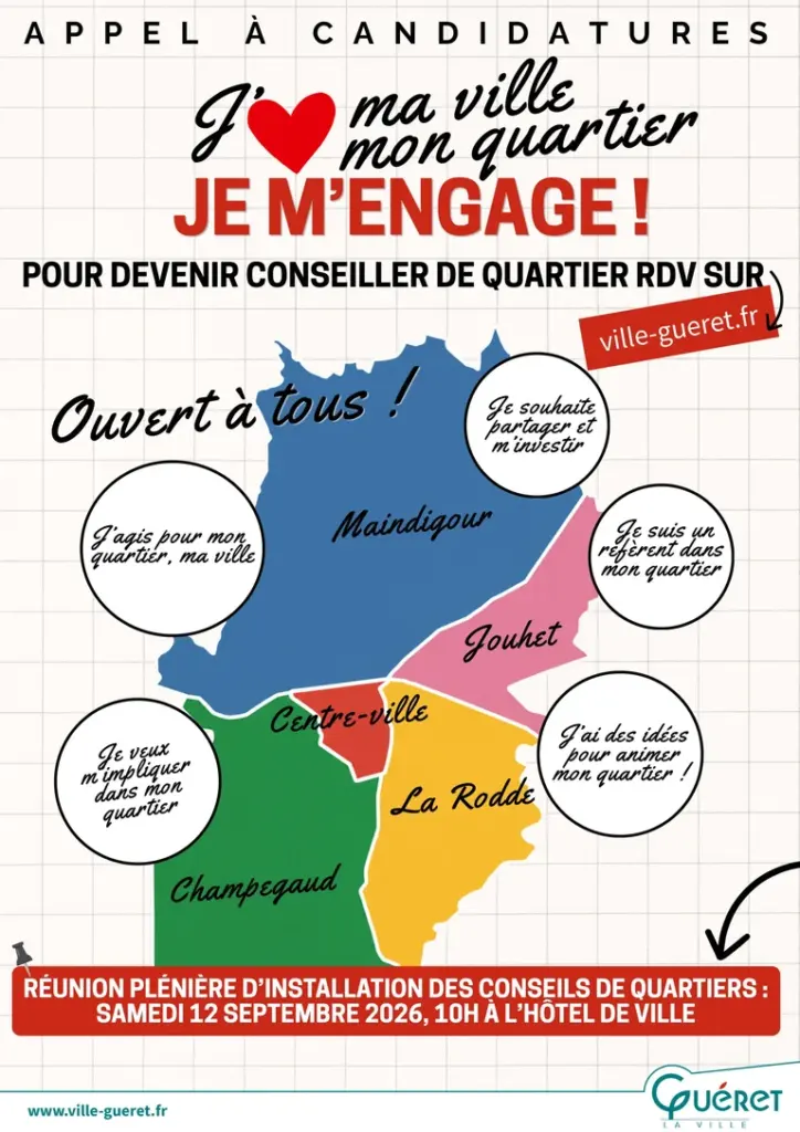 À Guéret, les habitants ont rendez-vous le 12 septembre pour installer leurs nouveaux conseils de quartier