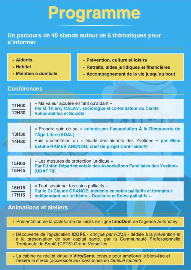Seniors et aidants : un forum gratuit à Versailles le 3 novembre